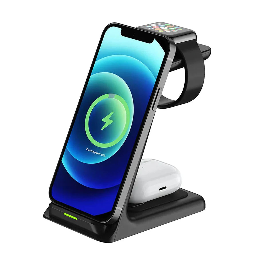 3in1 Wireless Charging Dock Charger Station For Apple Watch 9 8 iPhone 15  14 Pro